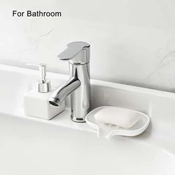 SUBEKYU Silicone Soap Dish for Bathroom with Drain Tray