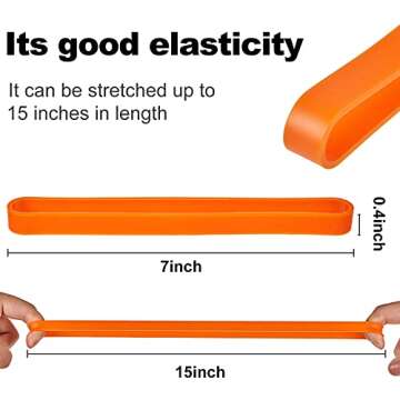 Outus 10 Pieces Large Silicone Rubber Bands 7 Inch Elastic Wrapping Extra Large Rubber Bands for Not...