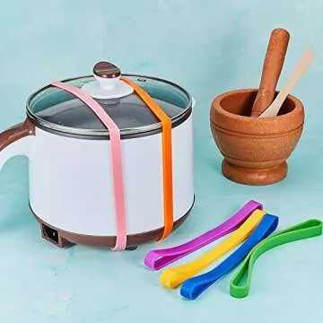 Outus 10 Pieces Large Silicone Rubber Bands 7 Inch Elastic Wrapping Extra Large Rubber Bands for Notebook Office Outdoor Gear Gifts Packing Christmas(Standard Resilience)