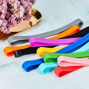 Outus 10 Pieces Large Silicone Rubber Bands 7 Inch Elastic Wrapping Extra Large Rubber Bands for Notebook Office Outdoor Gear Gifts Packing Christmas(Standard Resilience)