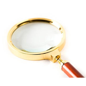 BASUNE 10X Magnifying Glass with Rosewood Handle - Ideal for Readers