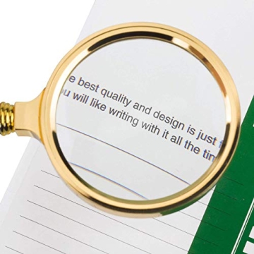 BASUNE 10X Magnifying Glass with Rosewood Handle - Ideal for Readers