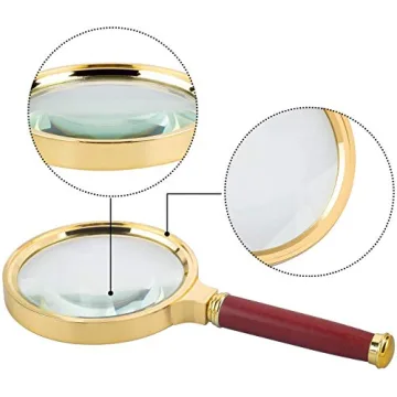 BASUNE 10X Magnifying Glass with Rosewood Handle - Ideal for Readers
