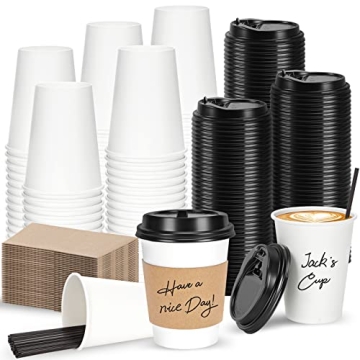 FIFWVGP 100 Pack Disposable Coffee Cups for Events