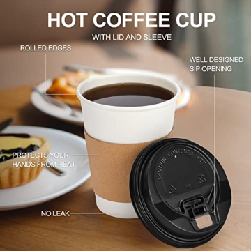 FIFWVGP 100 Pack Disposable Coffee Cups for Events
