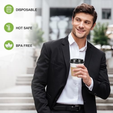 FIFWVGP 100 Pack Disposable Coffee Cups for Events