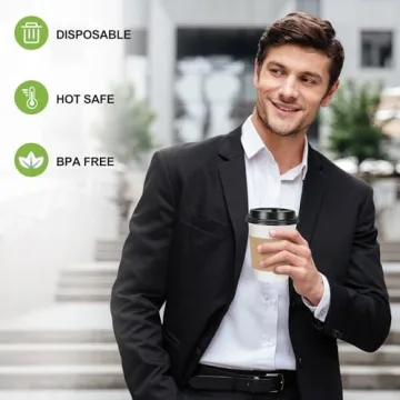 FIFWVGP 100 Pack Disposable Coffee Cups for Events