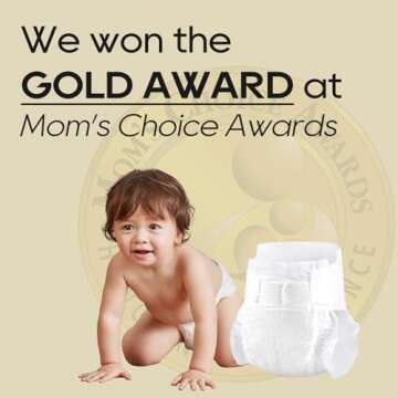 ECO BOOM Diapers, Viscose from Bamboo Diapers, Natural Soft Disposable Nappies for Infant, Size 3 Suitable for 13 to 22lb (Medium - 32 Count)