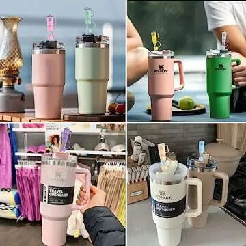 Stylish AIERSA Straw Cover Caps for Stanley Cups