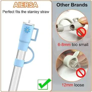 Stylish AIERSA Straw Cover Caps for Stanley Cups