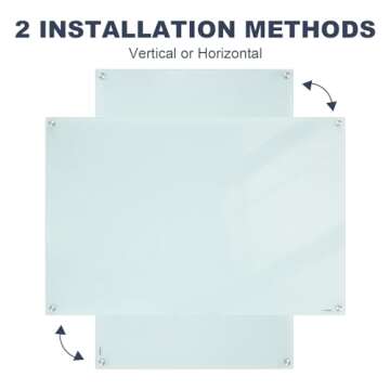 Glass Whiteboard Dry Erase Board - TANKEE Magnetic Glass White Board 36 x 24 Inches, Modern Large Frameless Tempered Glass Board for Wall, Office, Home, Shops Decor, with Marker Tray, 3' x 2'