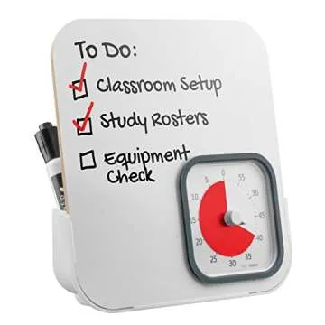 Time Timer MOD with Dry Erase Board — 60-Minute Student Visual Dial Timer with Small Desk Reminder Whiteboard — For Daily Task Listing, Classroom and Office Reminder, Homeschooling for Kids and Adults
