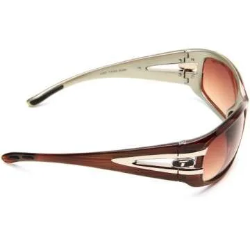 Tifosi Women's Lust Oval Sunglasses (Sagewood, Brown Gradient)