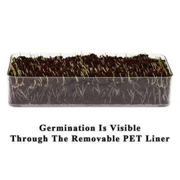 BENPIN Wooden Cat Grass Planter (no Seeds Included) with Anti Digging Design, and Removable Plastic Liner, Wheat Grass Growing Pot, Cat Grass for Indoor Cats Pets (Vintage Blue)