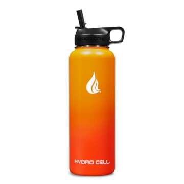 HYDRO CELL Stainless Steel Insulated Water Bottle with Straw - For Cold & Hot Drinks - Metal Vacuum ...