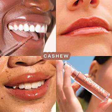 Tower 28 ShineOn Milky Lip Jelly, CASHEW, Non-Sticky, Hydrating Vegan Lip Gloss in Milky Rosy Brown,...