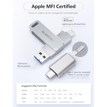 MFi Certified 256GB iPhone Flash Drive USB Memory Stick
