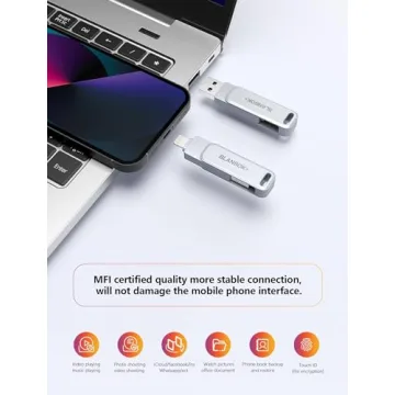 MFi Certified 256GB iPhone Flash Drive USB Memory Stick