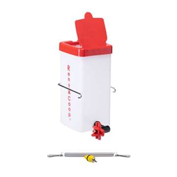 RentACoop 32oz(1L) Drinker Plus 2 Versatile Nipples - Suitable for Chicks, Quail, Pigeons, Doves, and Other Smaller Birds - 1 Pack