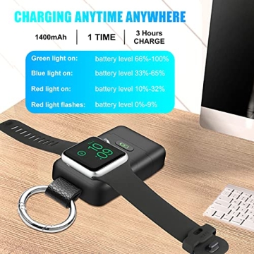 Portable Wireless Charger for Apple Watch by HUOTO | 1400mAh Power Bank