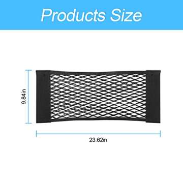 Mesh Cargo Net for Car, Universal Stretchable Trunk Storage Net Wall Sticker Organizer Elastic Pouch...
