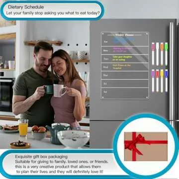 Weekly Acrylic Meal Planner Board for Fridge