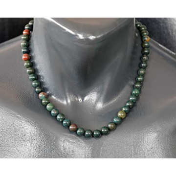 Natural Bloodstone Beaded Choker for Courage & Strength