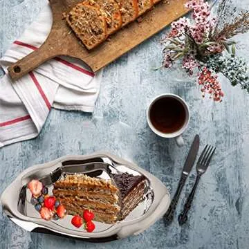 Modern Minimalist Ceramic Tray, 10.6"*7.5" Jewelry Countertop Organizer Tray for Home Decor, Dresser, Bathroom, Bedroom Fragrance Display, Housewarming, Party, Banquet (Silver)