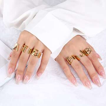 Adjustable Sora Tuki B Initial Ring for Personalized Style