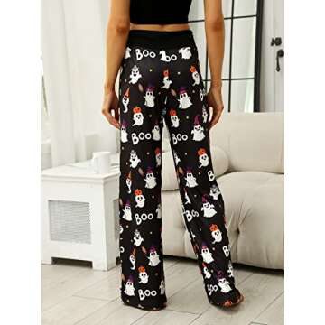 Womens Halloween Pajamas Pants Ladies Pumpkins Ghost Pajama Cute Soft Long Bottoms Women Pjs Pj Jammies Gift