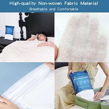 OTITYAN Disposable Bed Sheets Travel Set, Disposable Sheets Travel Bedding Cover for Hotel, Disposable Portable Travel Sheet with Quilt Cover and Pillowcase for Cruise Travel Business Trip Hospital