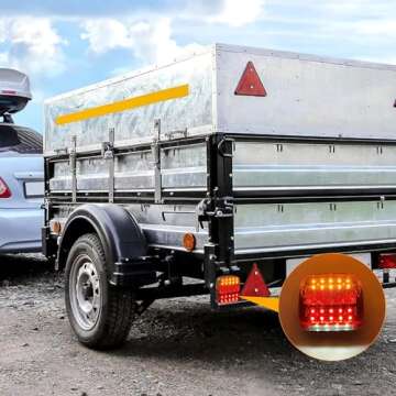 MEDAMOC Wireless Trailer Lights Magnetic - Waterproof Rechargeable LED Kit