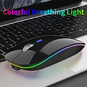 Uiosmuph LED Rechargeable Wireless Mouse for All Users