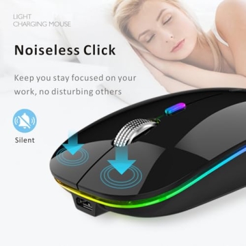 Uiosmuph LED Rechargeable Wireless Mouse for All Users