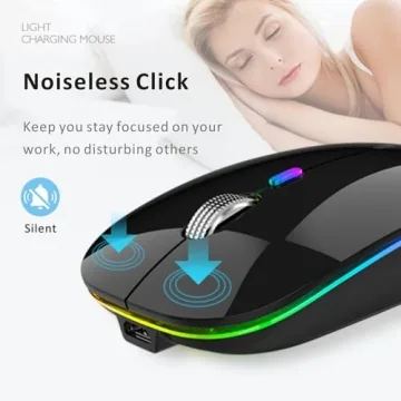 Uiosmuph LED Rechargeable Wireless Mouse for All Users