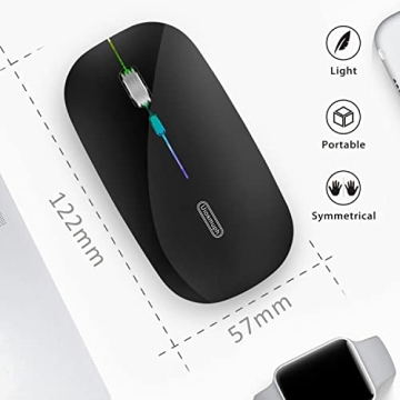 Uiosmuph LED Rechargeable Wireless Mouse for All Users