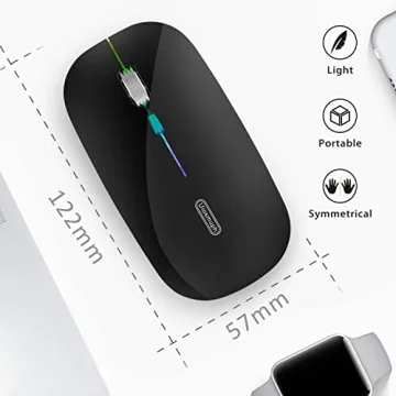 Uiosmuph LED Rechargeable Wireless Mouse for All Users