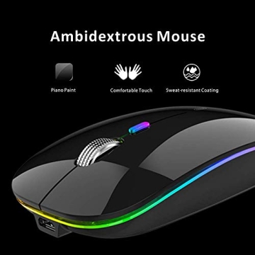 Uiosmuph LED Rechargeable Wireless Mouse for All Users