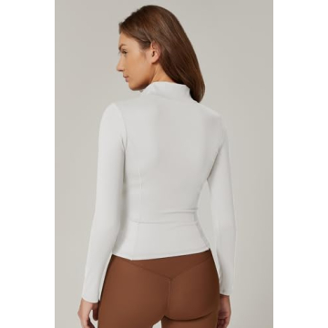 QINSEN Women's Half Zip Crop Top for Workout and Daily Wear