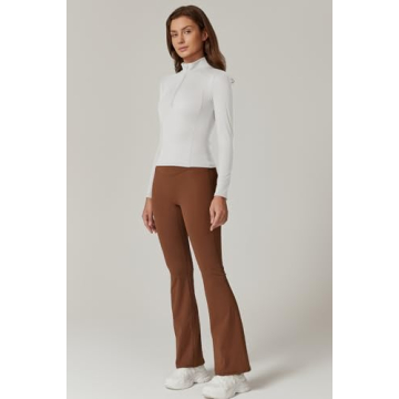 QINSEN Women's Half Zip Crop Top for Workout and Daily Wear