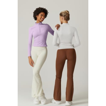 QINSEN Women's Half Zip Crop Top for Workout and Daily Wear