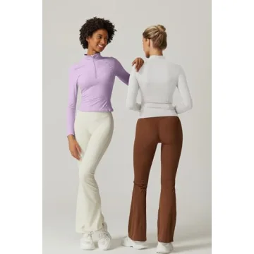 QINSEN Women's Half Zip Crop Top for Workout and Daily Wear
