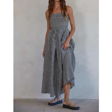 Dsewpaur Strapless Maxi Dress for Summer Elegance