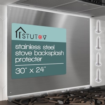 STUTOV 30" x 23.4" Stainless Steel Stove Backsplash, Easy Installation