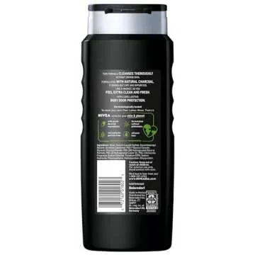NIVEA MEN DEEP Charcoal Body Wash for Clean & Invigorated Skin