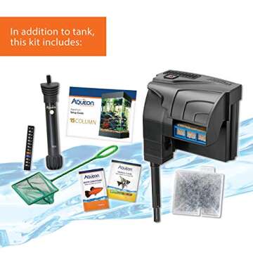 Aqueon Aquarium Starter Kit with LED Lighting, 15 Column 15