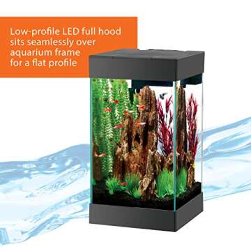 Aqueon Aquarium Starter Kit with LED Lighting, 15 Column 15