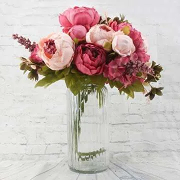 Flojery Silk Peony Bouquet for Elegant Home Decor