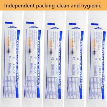Ulove Prs 25 Pack 1ml Industrial Syringes with 25Ga 1 Inch Needle, Plastic Disposable Syringe and needle for Scientific Labs, Liquids Refilling and Measuring