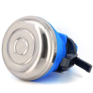 Collapsible Camping Kettle for Hiking Travel & Outdoors & Indoors 42 Ounce Capacity Blue/Green